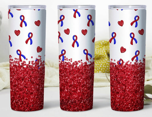 CHD Awareness Ribbon Glitter